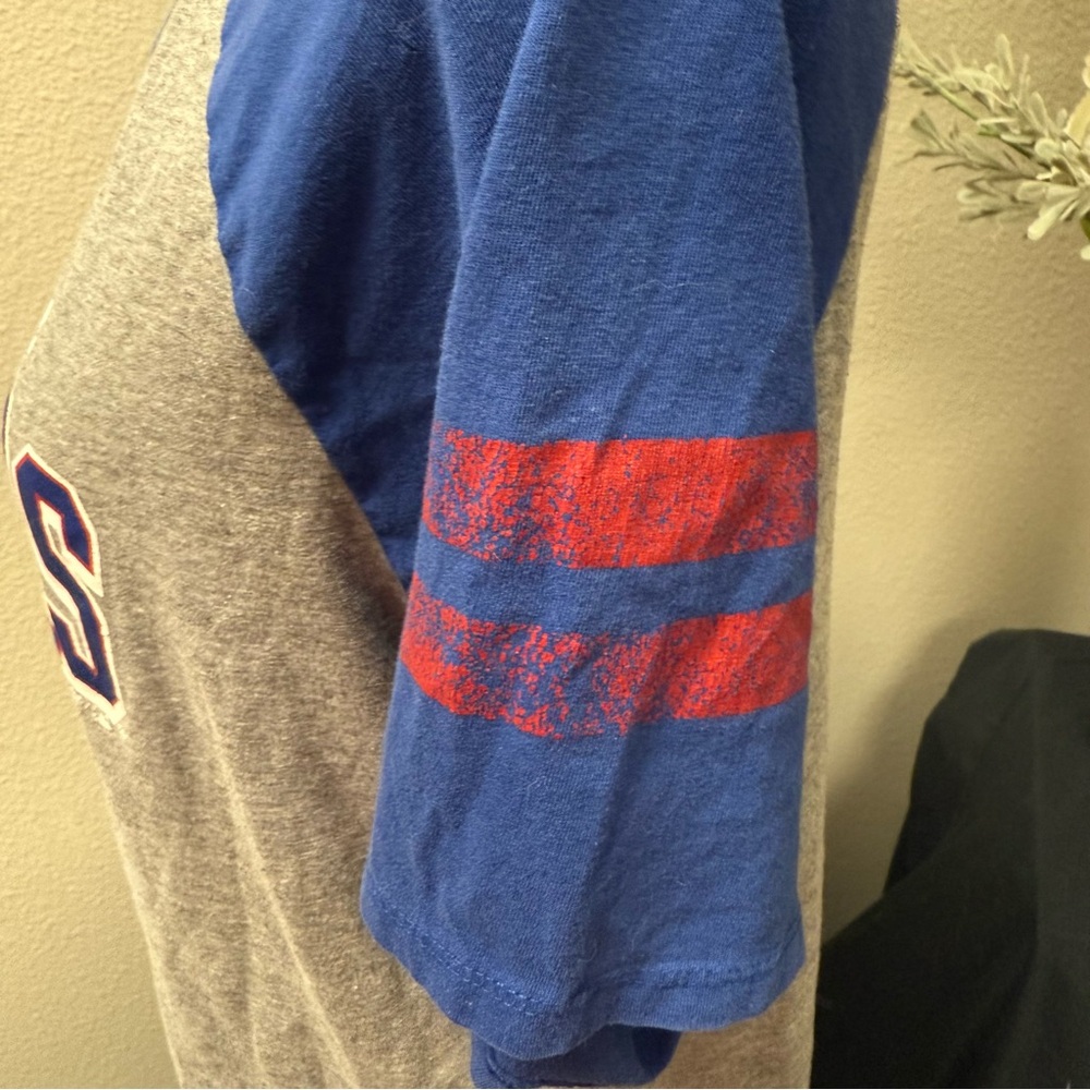 ’47 Brand Texas Rangers MLB Tee Women’s XL Gray Blue Raglan Baseball Shirt - Picture 3 of 7
